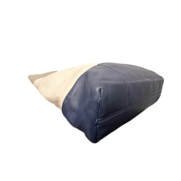 BRIGHTON Color Block Stripes Leather Extra Large Shoulder Tote Bag - Picture 6 of 12